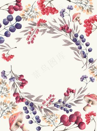 森系花朵水果免抠背景印刷画册装饰设计素材