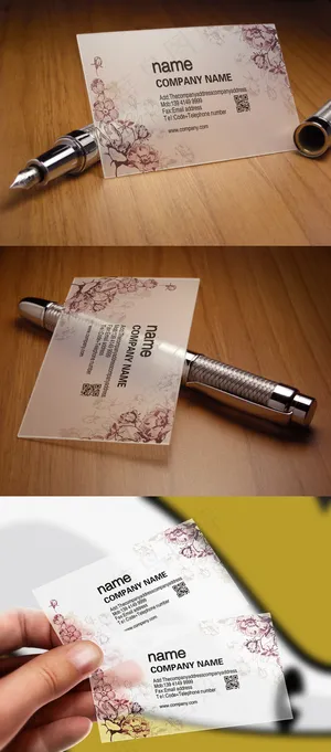 简约时尚手绘鲜花花店服务女性透明名...