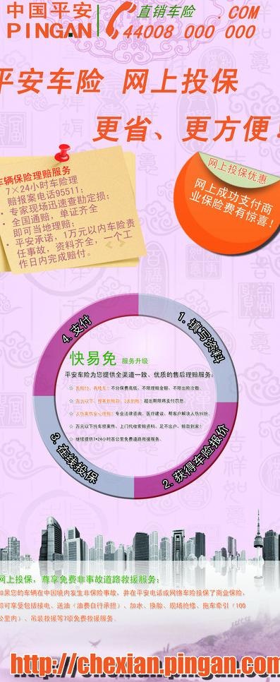 平安车险x展架图片(2268X5102(DPI:72))psd模版下载