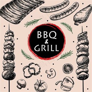 烧烤素描图案