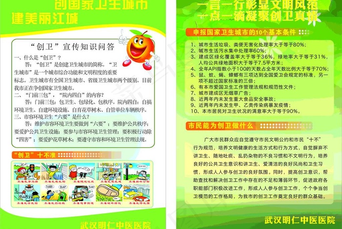 创卫展板图片(297X210)cdr矢量模版下载