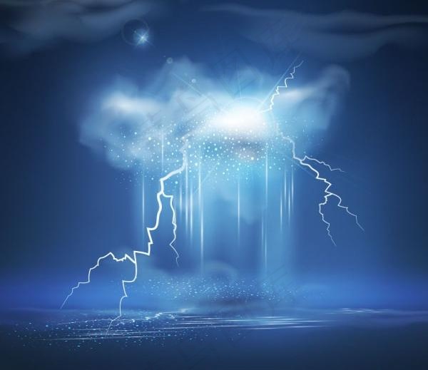 精致的雷暴背景矢量素材02