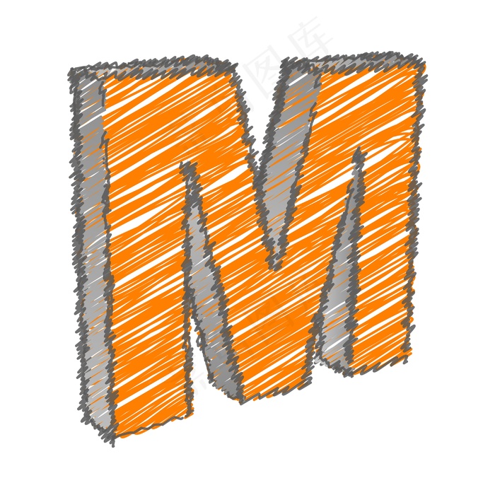 涂鸦M字母矢量