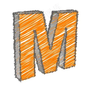涂鸦M字母矢量