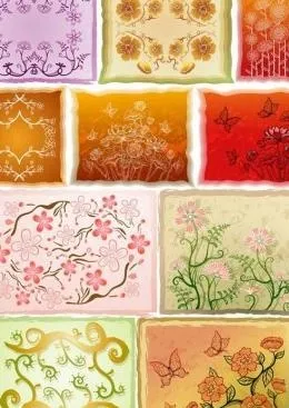 鲜花的手绘背景矢量案例4eps,ai矢量模版下载