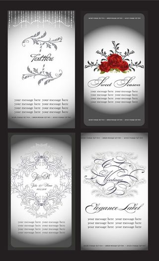 玫瑰花花纹精美卡片免费下载