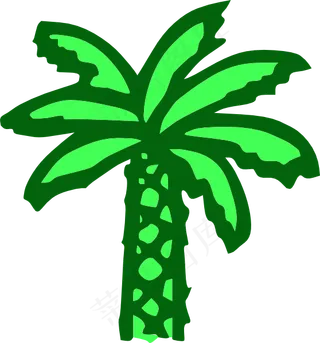 绿色的棕榈树剪贴画漫画