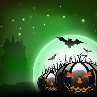 可怕的万圣节南瓜闪闪发光的背景