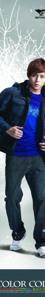 七匹狼 logo 时尚羽绒服 流行...