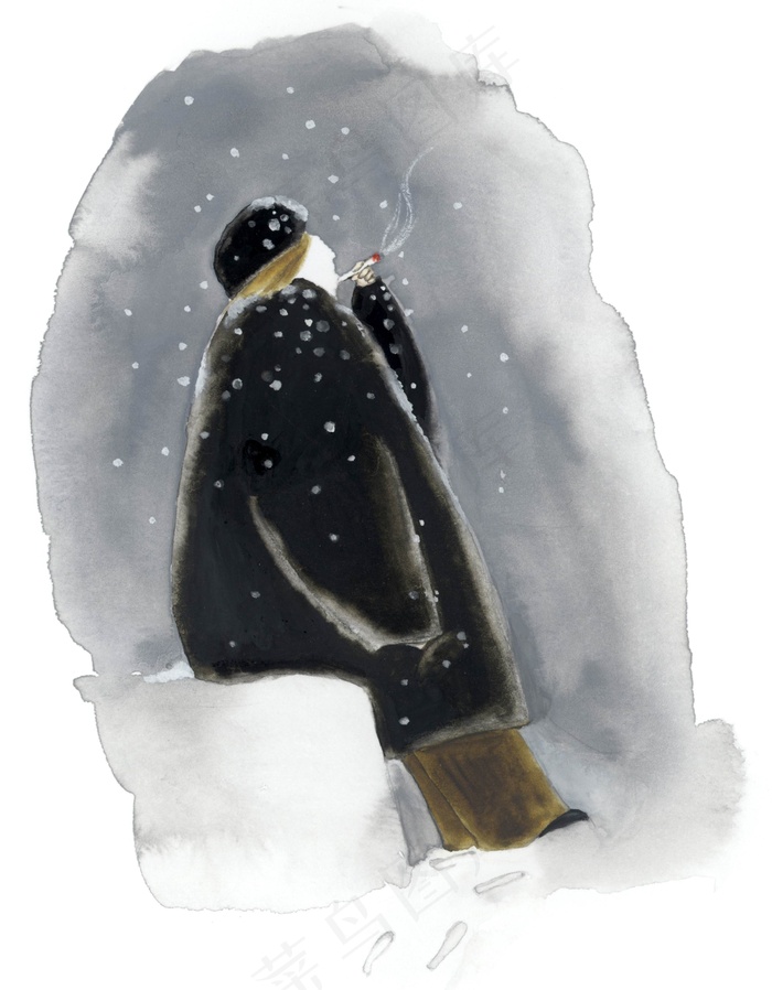 雪景彩绘