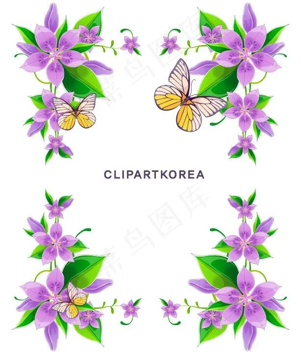 韩国植物花边边框矢量图04ai矢量模版下载