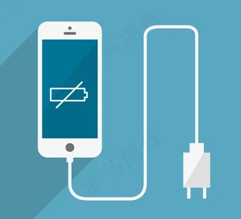 低电量手机与充电器设计矢量素材
