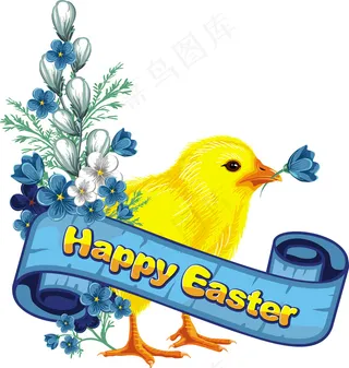 复活节小鸡矢量图