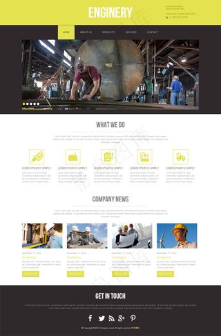 施工建设CSS3黄色模板