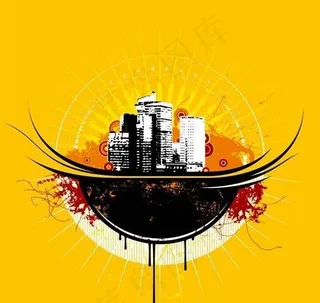 潮流城市主题矢量素材 ai格式