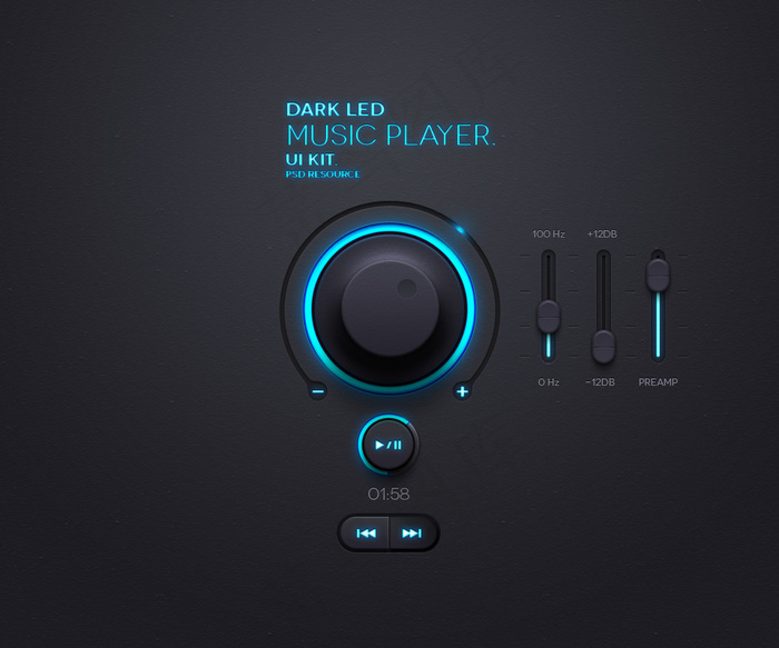 音乐控件PSD素材