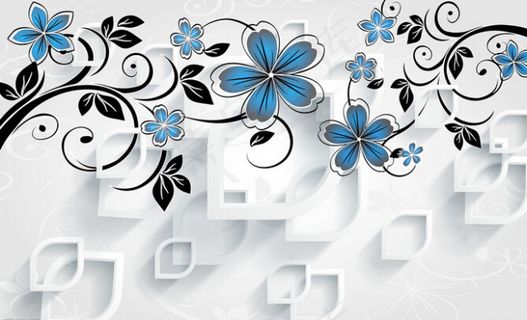 3D矢量花背景墙