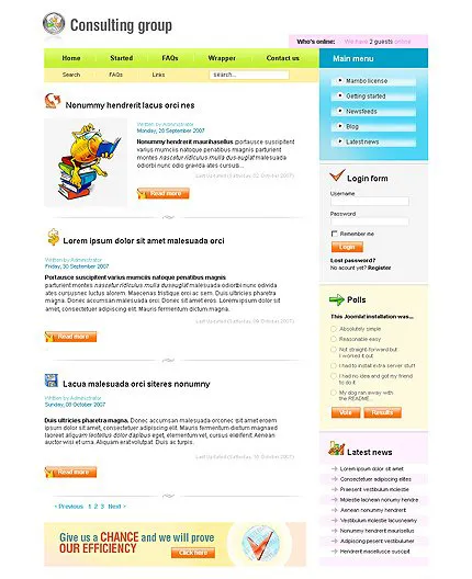 joomla内容管理系统网站模板psd模版下载