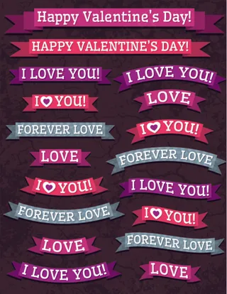 情人节飘带矢量02