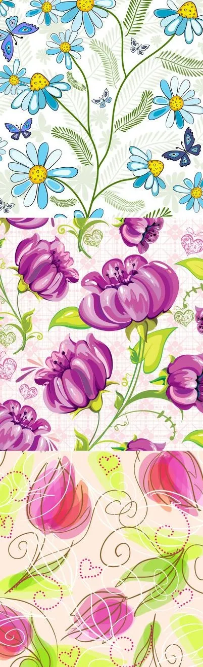 精美的花卉花纹矢量素材eps,ai矢量模版下载