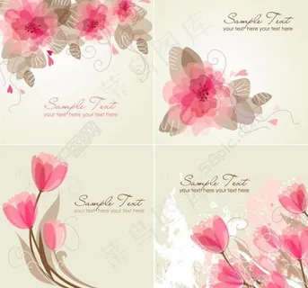梦幻古典花纹花朵花卡 郁金香图片