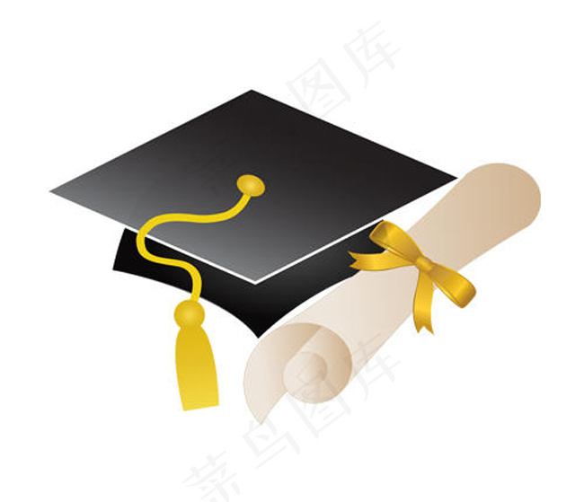 学士帽和通知书ai矢量模版下载