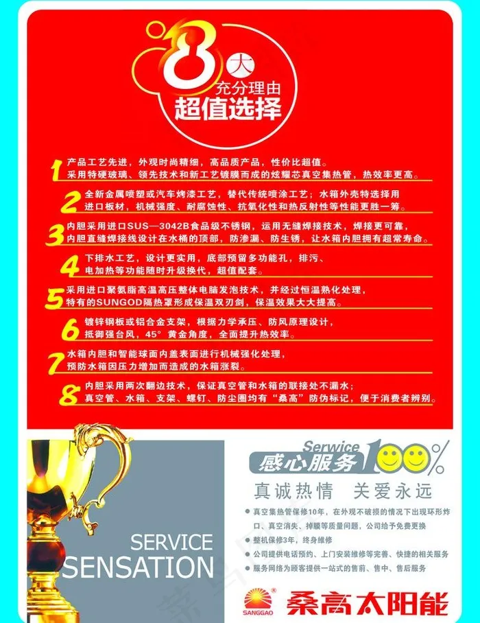 选择桑高太阳能的八大理由图片psd模版下载