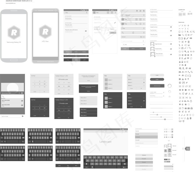 网页APP模板ai矢量模版下载