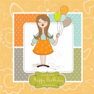 可爱卡通女孩矢量素材1