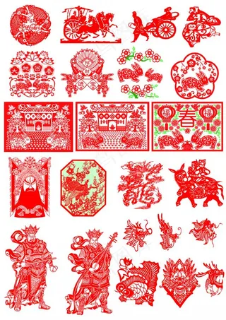 中式古典传统花纹花边雕花图案