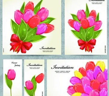 美丽的花朵的邀请设计材料03