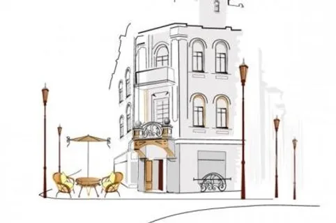 路边咖啡馆04矢量