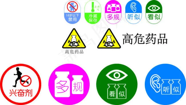 医院药品标识cdr矢量模版下载