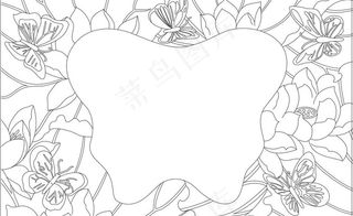 荷花蝴蝶矢量图片