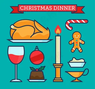 9款圣诞餐元素矢量素材