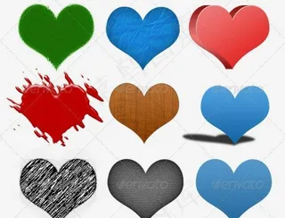 玻璃质感效果心型立体样式