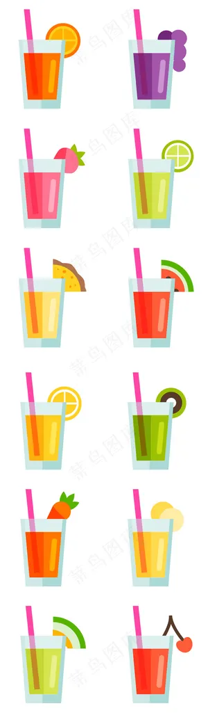 扁平化果汁设计ai矢量素材
