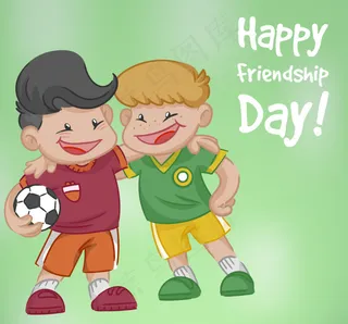 手绘的朋友足球漫画背景