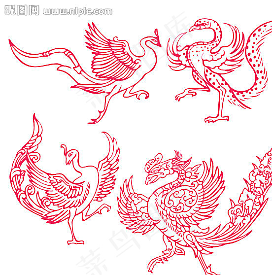 凤凰经典龙凤图案图片