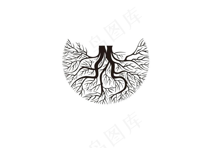 展开的树根矢量图cdr矢量模版下载