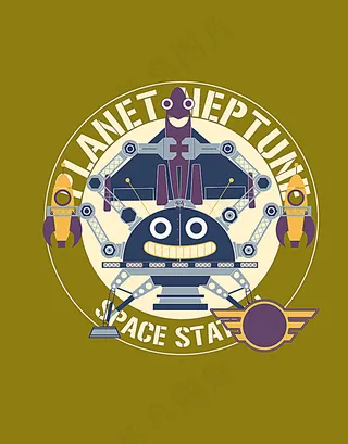 矢量机器人印花图案图片