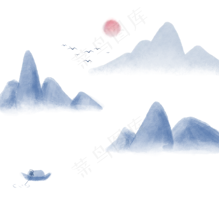 水墨山水中国风免扣板绘水墨山水中国风免扣板绘psd模版下载