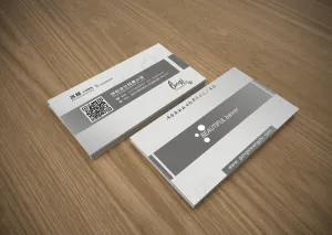 灰黑简约大气商务名片设计模版