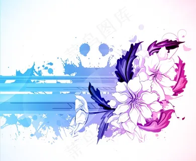 摘要彩色花纹背景矢量