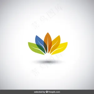 彩色树叶的抽象标识
