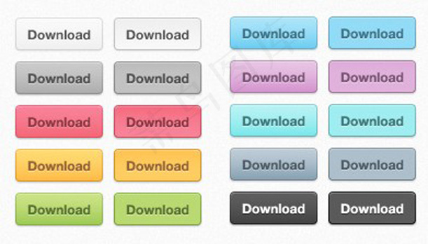 单色网页按钮psd模版下载
