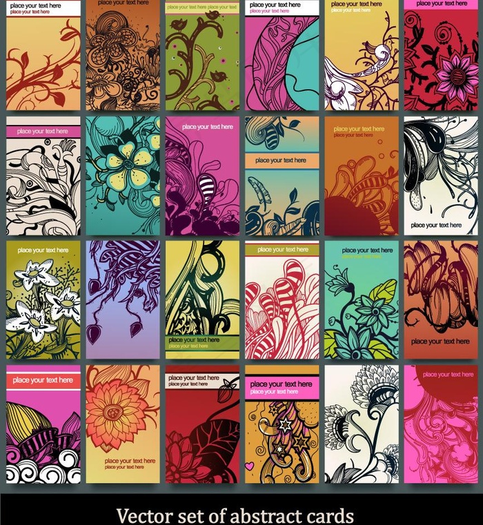 梦幻欧式花纹花朵 古典花纹 卡片图...eps,ai矢量模版下载