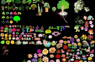 彩灯设计花草树木图片