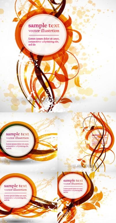 精美抽象花纹背景矢量素材