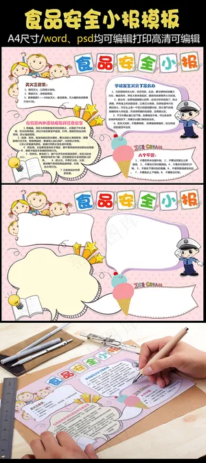 校园食品安全小报手抄报模板